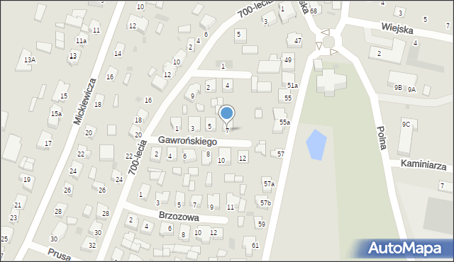 Jutrosin, Gawrońskiego Jana, dr., 7, mapa Jutrosin