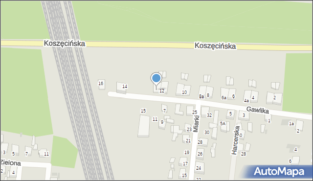 Kalety, Gawlika, 12a, mapa Kalety