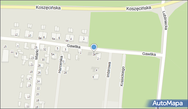 Kalety, Gawlika, 1a, mapa Kalety