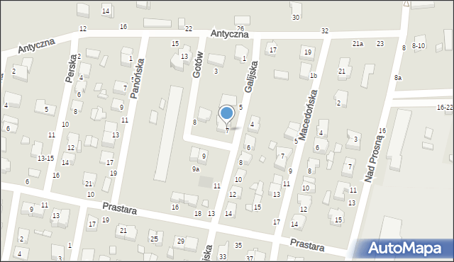 Kalisz, Galijska, 7, mapa Kalisza