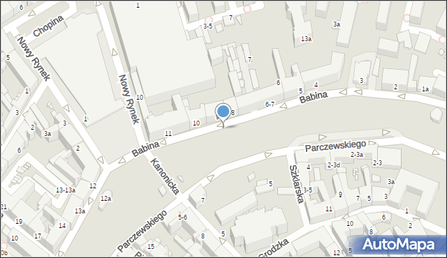 Kalisz, Garbarska, 9, mapa Kalisza