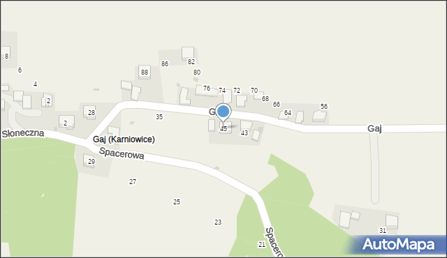 Karniowice, Gaj, 45, mapa Karniowice