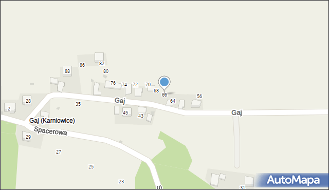 Karniowice, Gaj, 66, mapa Karniowice