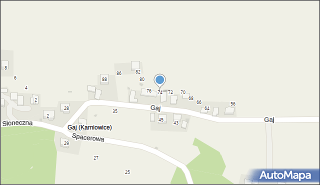 Karniowice, Gaj, 74, mapa Karniowice