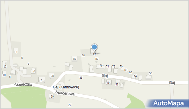 Karniowice, Gaj, 82, mapa Karniowice