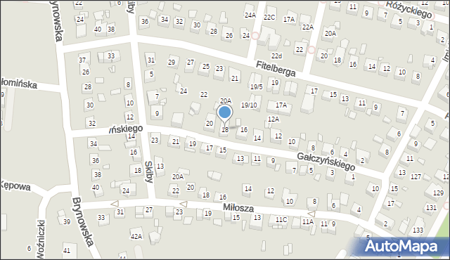 Katowice, Gałczyńskiego Konstantego Ildefonsa, 18, mapa Katowic