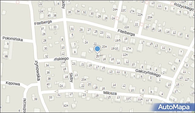 Katowice, Gałczyńskiego Konstantego Ildefonsa, 20, mapa Katowic