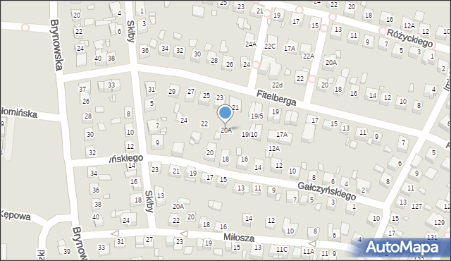 Katowice, Gałczyńskiego Konstantego Ildefonsa, 20A, mapa Katowic