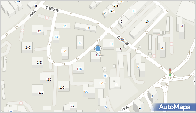 Katowice, Gallusa Józefa, 11A, mapa Katowic