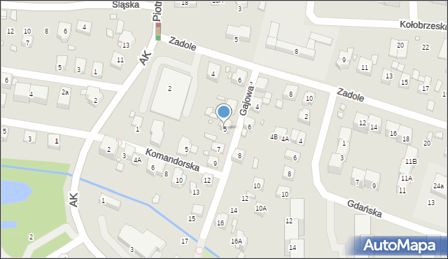 Katowice, Gajowa, 5, mapa Katowic