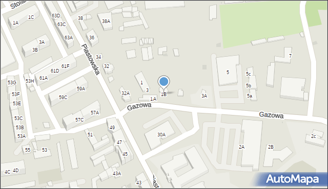 Kędzierzyn-Koźle, Gazowa, 1B, mapa Kędzierzyna-Koźle