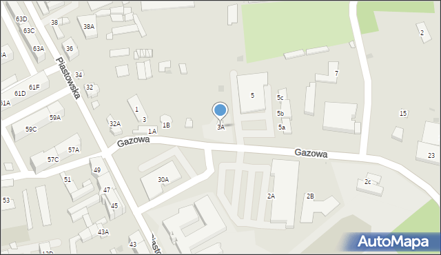 Kędzierzyn-Koźle, Gazowa, 3A, mapa Kędzierzyna-Koźle