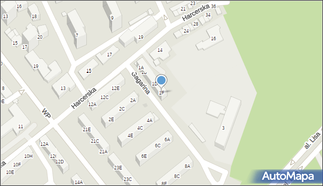 Kędzierzyn-Koźle, Gagarina Jurija, 1F, mapa Kędzierzyna-Koźle