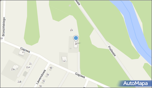 Kępa Kiełpińska, Gajowa, 10, mapa Kępa Kiełpińska