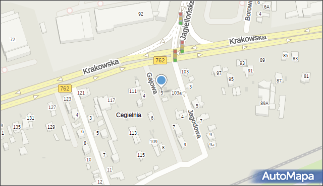Kielce, Gajowa, 3, mapa Kielc