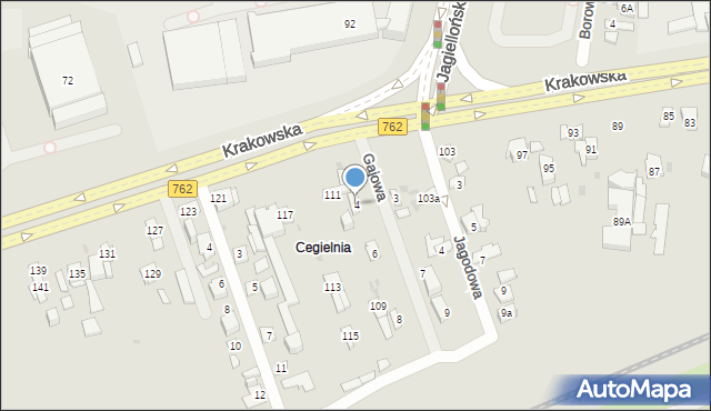Kielce, Gajowa, 4, mapa Kielc