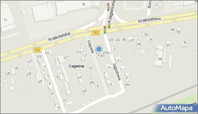 Kielce, Gajowa, 5, mapa Kielc