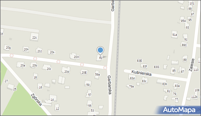 Kielce, Garbarska, 61, mapa Kielc