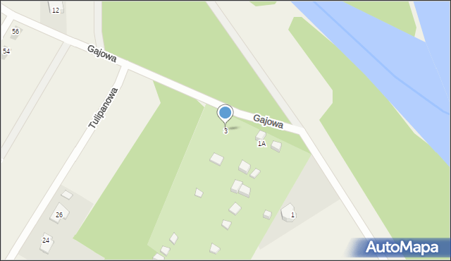 Kiełpin, Gajowa, 3, mapa Kiełpin