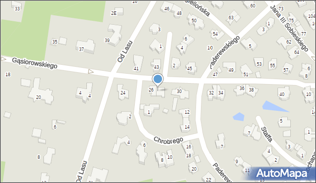 Konstancin-Jeziorna, Gąsiorowskiego Wacława, 28, mapa Konstancin-Jeziorna