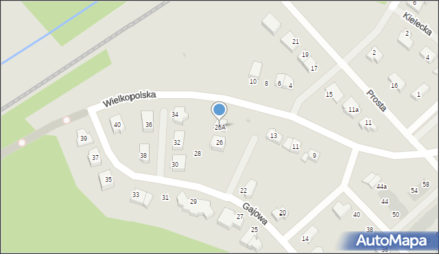 Koszalin, Gajowa, 26A, mapa Koszalina