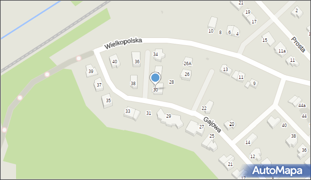 Koszalin, Gajowa, 30, mapa Koszalina