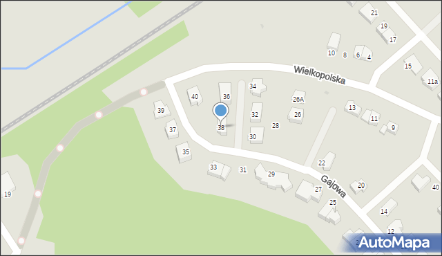 Koszalin, Gajowa, 38, mapa Koszalina