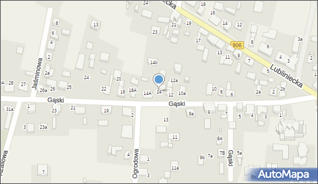 Koszęcin, Gąski, ks., 14, mapa Koszęcin