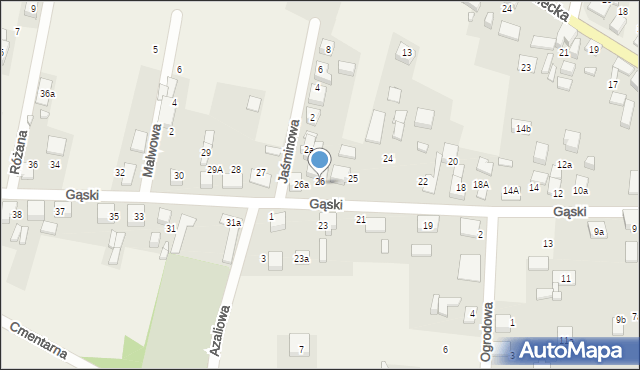 Koszęcin, Gąski, ks., 26, mapa Koszęcin