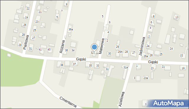 Koszęcin, Gąski, ks., 32a, mapa Koszęcin