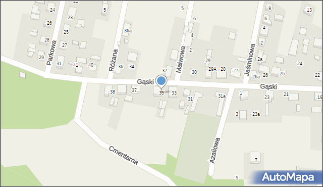 Koszęcin, Gąski, ks., 35, mapa Koszęcin