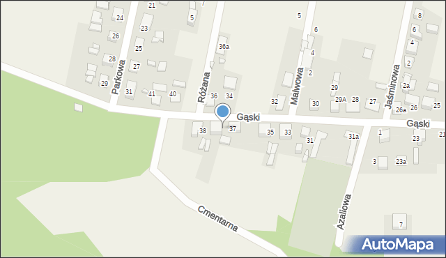 Koszęcin, Gąski, ks., 37A, mapa Koszęcin