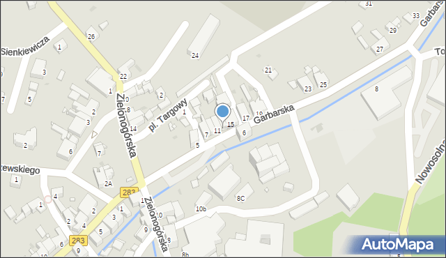 Kożuchów, Garbarska, 13, mapa Kożuchów