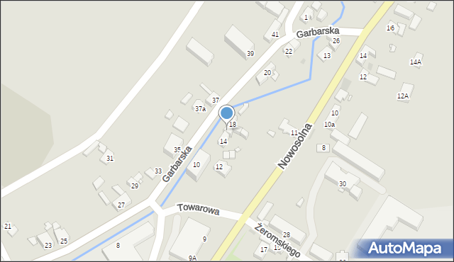 Kożuchów, Garbarska, 16, mapa Kożuchów