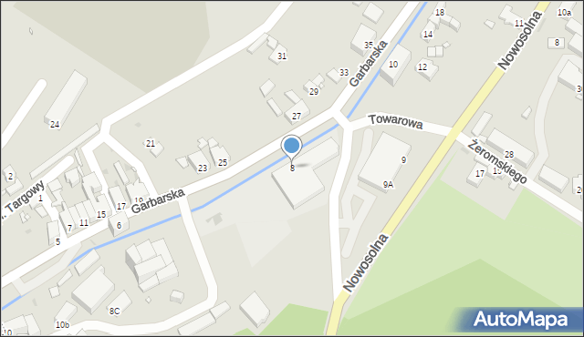 Kożuchów, Garbarska, 8, mapa Kożuchów