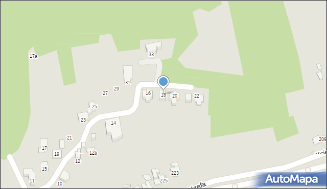 Kraków, Gajówka, 18, mapa Krakowa