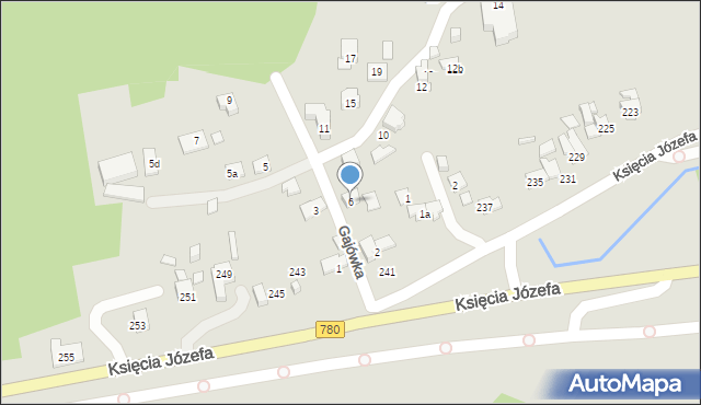 Kraków, Gajówka, 6, mapa Krakowa
