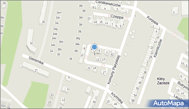 Kraków, Galaktyczna, 9, mapa Krakowa