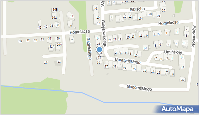 Kraków, Gałęzowskiego Józefa, 22, mapa Krakowa