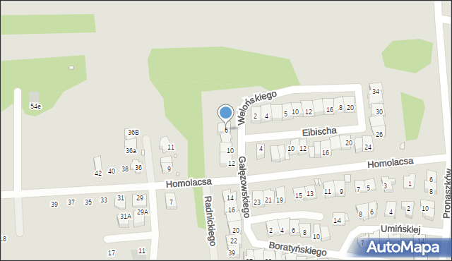 Kraków, Gałęzowskiego Józefa, 6, mapa Krakowa