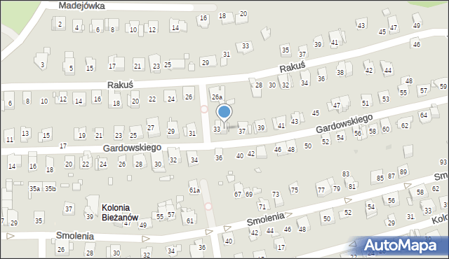 Kraków, Gardowskiego Ludwika, 35, mapa Krakowa