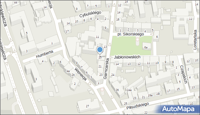 Kraków, Garncarska, 15, mapa Krakowa