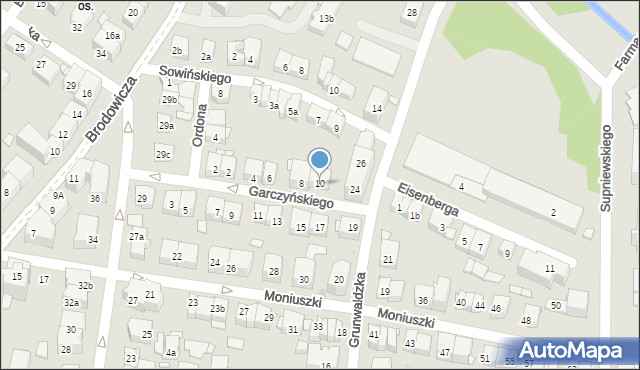 Kraków, Garczyńskiego Stefana, 10, mapa Krakowa