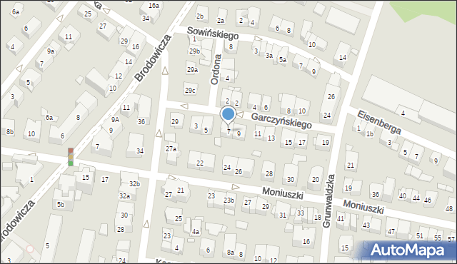 Kraków, Garczyńskiego Stefana, 7, mapa Krakowa