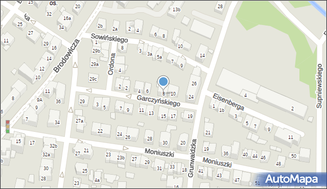 Kraków, Garczyńskiego Stefana, 8, mapa Krakowa