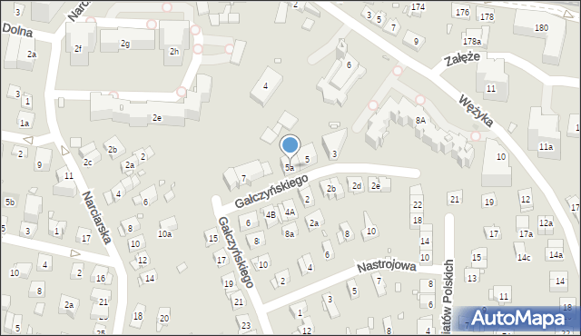 Kraków, Gałczyńskiego Konstantego Ildefonsa, 5a, mapa Krakowa