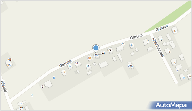 Kryry, Garusa Pawła, 20, mapa Kryry
