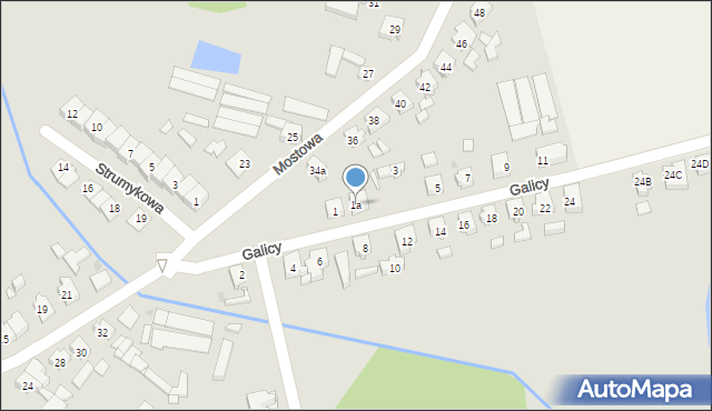 Krzywiń, Galicy Mieczysława, 1a, mapa Krzywiń