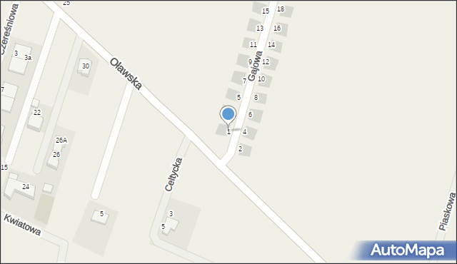 Księginice, Gajowa, 1, mapa Księginice