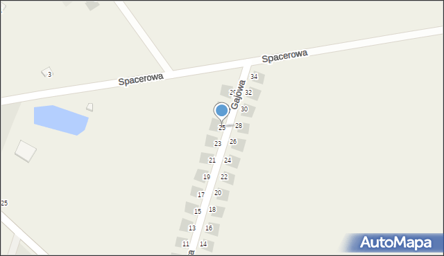 Księginice, Gajowa, 25, mapa Księginice